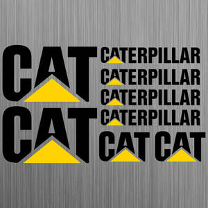 即納 キャタピラー CAT KIT ブラック カッティング 切文字 8枚セット ステッカー 《送料無料》