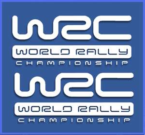 即納 WRC ワールドラリーチャンピオンシップ 世界ラリー選手権 ホワイト カッティング 200mm x 90mm 2枚セット ステッカー 《送料無料》