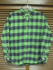 GAP ネルシャツ 黒/緑 XL(１２） USED ギヤップ