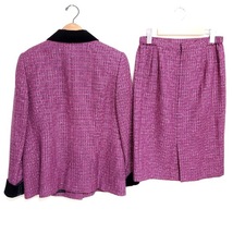 #wnc ジバンシイ GIVENCHY スカートスーツ 42 紫 セットアップ ツーピース ラメ ベロア使い 大きいサイズ シルク混 レディース [827495]_画像2