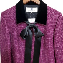 #wnc ジバンシイ GIVENCHY スカートスーツ 42 紫 セットアップ ツーピース ラメ ベロア使い 大きいサイズ シルク混 レディース [827495]_画像3