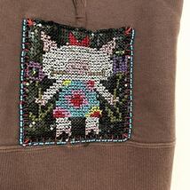 #anc アルベロベロ ALBEROBELLO ジップベスト 茶 ブタ 刺繍 ビーズ フリル レディース [824771]_画像4