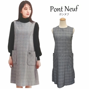 【Pont Neuf ポンヌフ 新品】2023年秋冬 ワンピース ジャンパースカート M グレンチェック BC3005 働く女子 大人可愛いコーディネート