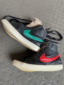 NIKE BLAZER MID 77 ナイキ ブレザー ミッド レザースニーカー ウィメンズ 24 ブラック マルチカラー used 正規品