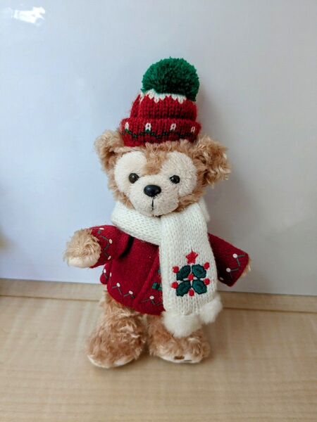 クリスマス ニット帽 マフラー ダッフィー ぬいぐるみバッジ ディズニーシー