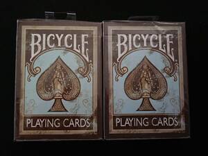 【G603】BICYCLE　FADED　フェイテッド　PLAYING CARDS　ブルークリーム　2点セット　未開封　カード　ギミック　マジック　手品