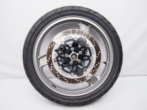 ZZR250純正フロントホイール2.15×17Jディスク付きEX250H.ZZ-R250軽い振れあり