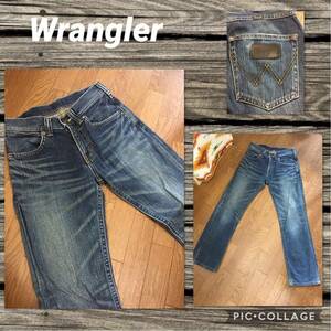 ◆Wrangler ラングラー ジーンズ W04902 ヒゲ入り 蜂の巣入り インディゴ タイトカット W27 ジッパーフライ 2009年製 股下72cm