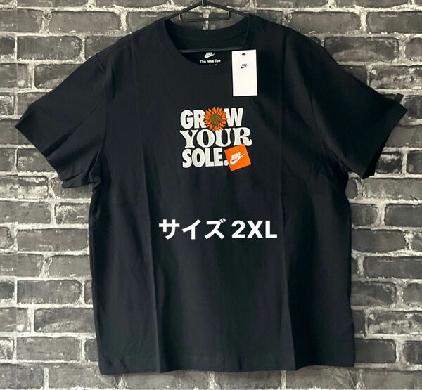 ナイキ Tシャツ 2XL 黒 メンズ NIKE TEE BLACK MENS GLOW YOUR SOLE 【未使用タグ付】