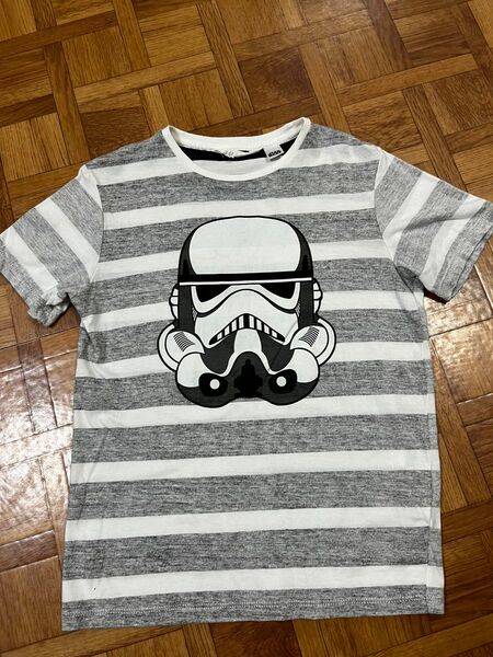 スターウォーズ STARWARS ストームトルーパー ボーダー グレー 半袖 Tシャツ H&M 134/140 