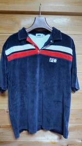 FILA filler men's polo-shirt bell bed material standard filler color American Casual Vintage L size beautiful goods free shipping 