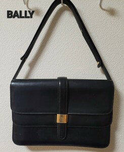 【BALLY】バリー ショルダーバッグ ブラック レザー ヴィンテージ