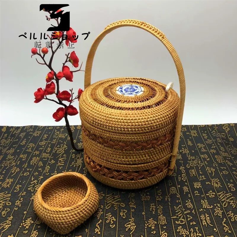強力推薦☆新品収納かご おしゃれ竹籠 編み 収納箱 小物入れ 茶道*お