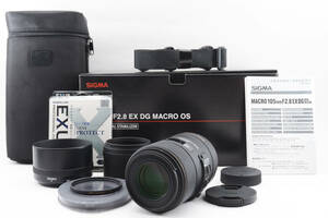 ☆SIGMA/シグマ MACRO 105mm F2.8 EX DG OS HSM ニコンF用　元箱、ケース、付属品有り♪　♯1858