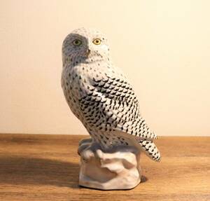 希少/世界限定200点 HEREND/ヘレンド Snowy Owl/スノーウィーオウル 107/200 VHSP44 05688-0-00 置物 西洋陶磁 フクロウ 『W1007ジ』