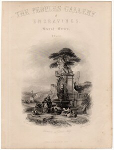 1840年 鋼版画 Gallery of Engravings~Fountain at Carnelo,Italy