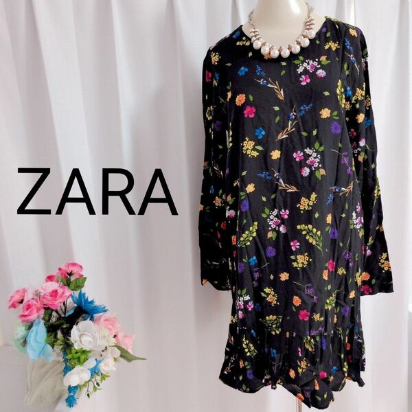 ZARA　フラワー　花柄　ワンピース