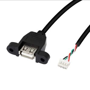 お買い得品★USB 2.0ケーブル パネルマウント型変換ケーブル 0.3m