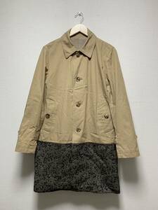 [John UNDERCOVER] 17SS 定価63,800 ゴブラン切替 ステンカラーコート 2 日本製 JUS4301 メンズ ジョンアンダーカバー