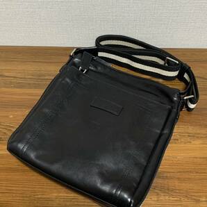 美品☆[BALLY] トレインスポッティング モノトーン レザーショルダーバッグ 本革 ブラック バリーの画像1