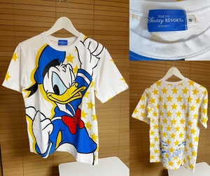 【激安1点のみ 国内正規品】TOKYO Disney RESORT 東京 ディズニーリゾート 限定 両面プリント ドナルドダック 半袖 Tシャツ S ホワイト系