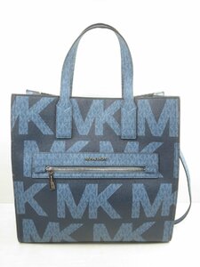 !MICHAEL KOR Michael Kors 2way плечо большая сумка оттенок голубого!USED товар 