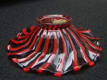 Murano Glass Salviati Venice Made in Italy　赤黒　フリル　氷皿　かき氷　甘味　デザート皿　ムラノガラス　サルヴィアーティ_画像10