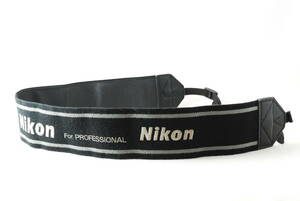 ☆Nikon ニコン for Professional カメラ ストラップ 幅太 黒色(ブラック)×グレー 刺繍文字 プロフェッショナル フィルム Camera Strap☆