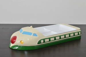 *R-039779 Showa Retro new goods unused child lunch plate Shinkansen 200 series Kids plate niimi