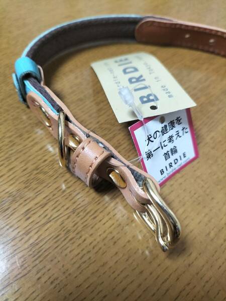 ラスト一個 日本製 未使用 BIRDIE バーディ 健康応援 ナノカラー size23 スカイブルー 　首輪　（検索：柴犬 ペティオ flexi 本革 ）