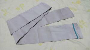 ⑧新品！良品！日本製 コーデュロイ 厚手 竿袋 ロッド収納 インナーケース 薄い灰色 紐エメラルドグリーン