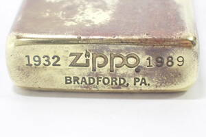 83141【 1932 ZIPPO 1989 】Australia オーストラリア ビンテージ スリムジッポー ゴールドカラー 着火確認済み