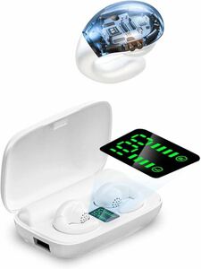 【2023業界初設計 Bluetooth5.3】イヤホン ワイヤレス ブルートゥース イヤーカフ型 高音質 ノイズキャンセリング　耳を塞がない