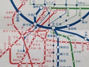 mC27【交通】京阪神鉄道路線図 昭和46年[南海平野線 阪神国道線 甲子園線 北大阪線 野上電鉄 近鉄室山駅伊勢八王子駅 国鉄福知山線尼崎港駅