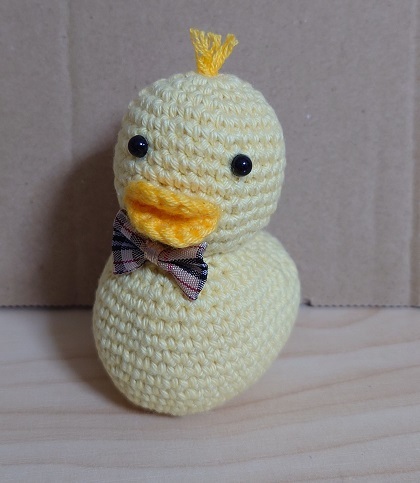 [Hecho a mano] Cinta de pato amarilla, longitud total aprox. 8cm, amigurumis, tejido a mano ☆, juguete, juego, peluche, Amigurumis