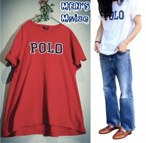 POLO Ralph Lauren ロングロゴTシャツ メンズ M 古着好きさん 男性 女性 ラルフローレン 重ね着 レトロ 