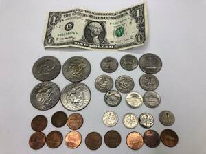 アメリカ 米国 旧 紙幣 硬貨 まとめ セット 外貨 コイン リバティ アイゼンハワー 1ドル 銀貨 建国200周年記念 白銅貨 230927k