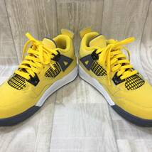 NZ451●NIKE AIR JORDAN 4 RETRO PS スニーカー●19●TOUR YELLOW BQ7669-700_画像6