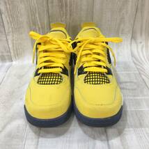 NZ451●NIKE AIR JORDAN 4 RETRO PS スニーカー●19●TOUR YELLOW BQ7669-700_画像5