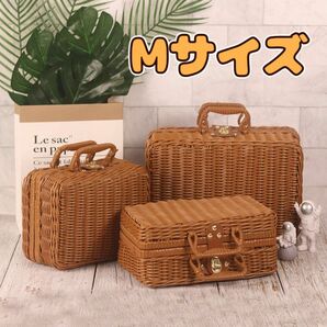 期間限定値下げ！【新品】Mサイズ　かごバッグ　カゴバスケット　トランク　ピクニック　結婚式