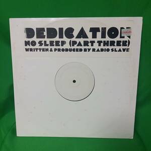 プロモ 12' レコード Radio Slave - No Sleep (Part Three)