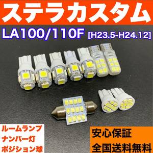 LA100/110F ステラカスタム 純正球交換用 T10 LED ルームランプ ウェッジ球 10個セット 室内灯＋ナンバー＋スモールライト 激安 汎用バルブ