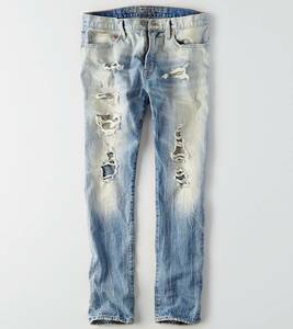 セール！！◇◆AE/アメリカンイーグル/ AEO Slim Jeans / W34×L34 / Super.Destroy /新品