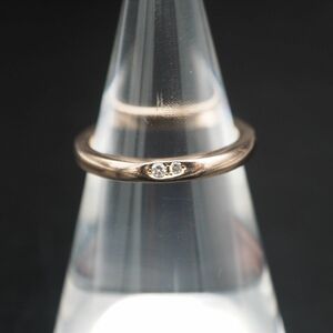 E527 ete エテ ダイヤモンド 0.02ct 925刻印 リング ゴールド デザイン シルバー 指輪 7号 4月誕生石(0)