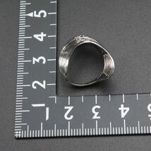 E808 ダイヤモンド 0.10ct SILVER刻印 リング ワイド デザイン シルバー 指輪 ヴィンテージ 4月誕生石 8号_画像10