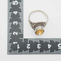 D852 シトリン リング デザイン シルバー 指輪 ヴィンテージ 11月誕生石 11号_画像10