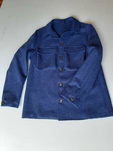 【新品】ラルディーニ シャツジャケット ウール100% sizeM ブルー LARDINI