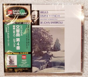 【未開封　限定盤】シベリウス:交響曲 第4番 組曲≪恋人≫/ロマンス　ジョン・バルビローリ ハレ管弦楽団 [EMI SACD SINGLE] TOGE-15067