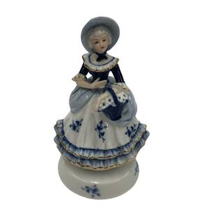 Demain ドマン 陶器製 オルゴール 曲目 貴婦人 女性 陶器人形 西洋人形 動作品 置物 インテリア 飾