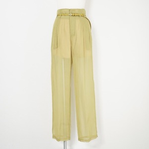 Ameri アメリ MEDI REFINED SHEER PANTS シアーパンツ ワイド ピスタチオ